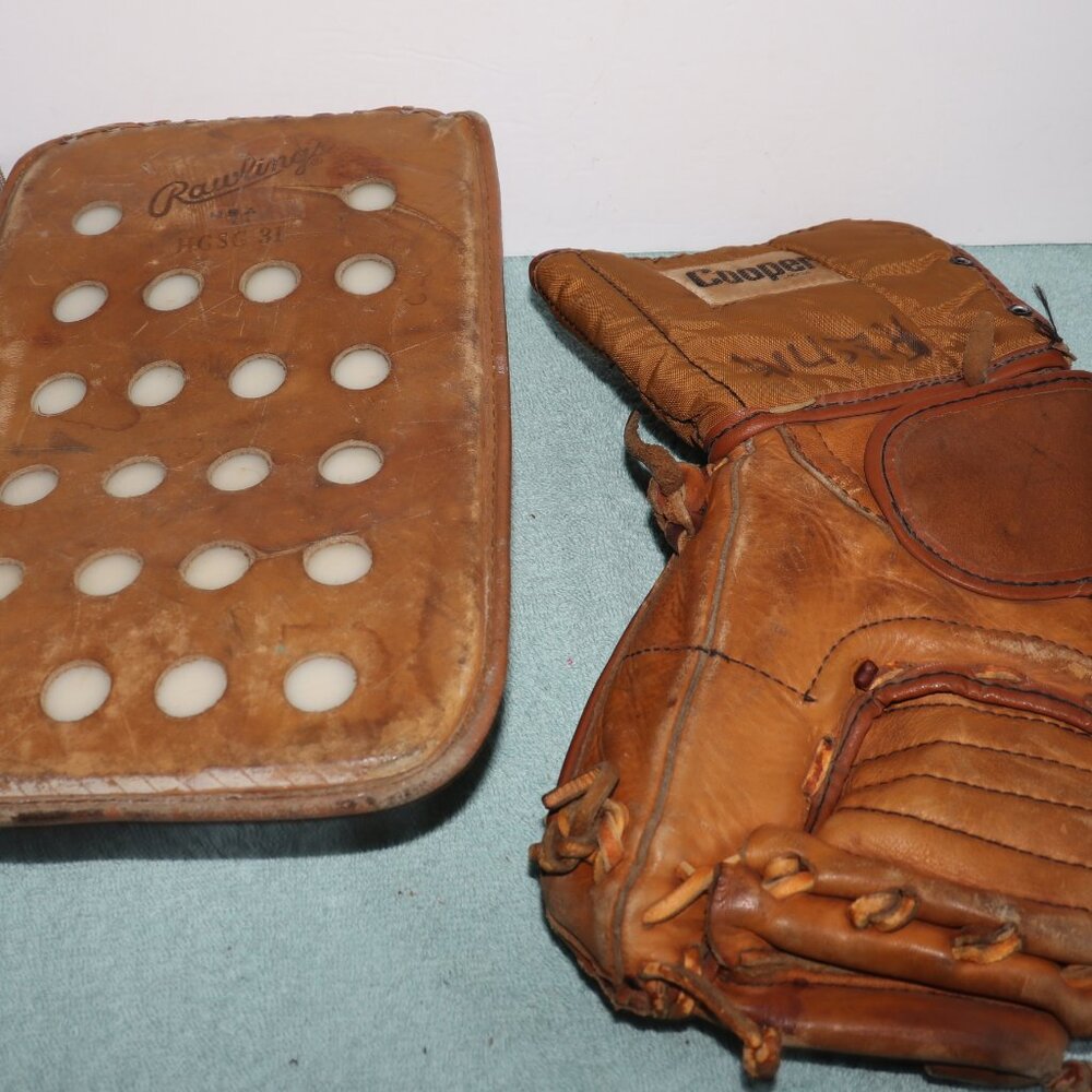 VINTAGE Rawlings Hockey Goalie Blocker & Cooper  Catching Hockey GOALIE Glove